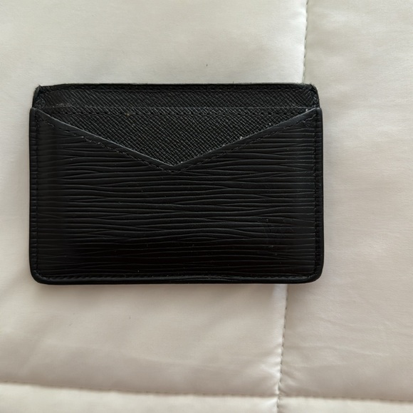 Authentic Louis Vuitton black card holder, with dust bag and box. Well loved. - Picture 2 of 4